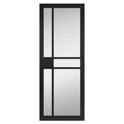 City Black Painted Clear Glazed Internal Door - All Sizes - Doors