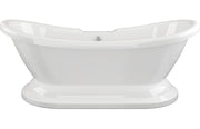 Claudius Freestanding 1760x700x720mm 2TH Bath w/Base - White -