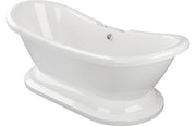 Claudius Freestanding 1760x700x720mm 2TH Bath w/Base - White -