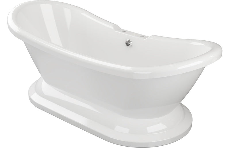 Claudius Freestanding 1760x700x720mm 2TH Bath w/Base - White -