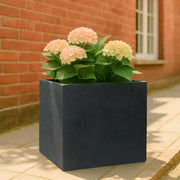 IDEALIST Lite Contemporary Flower Box Square Garden Planter, Faux Lead Light Concrete Outdoor Large Plant Pot H50 L50 W50 cm, 126L - Home & Garden > Lawn & Garden > Gardening > Pots & Planters > Planters