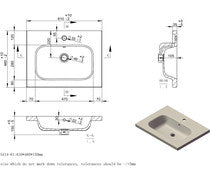 Cora 615mm 1 Drawer Wall Hung Basin Unit Inc. Basin -