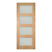 Coventry Oak Unfinished Frosted Glazed Internal Door - All Sizes -