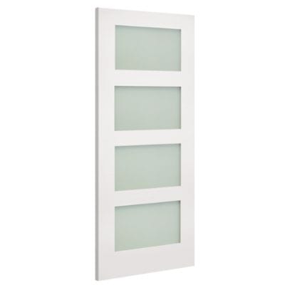 Coventry White Primed Frosted Glazed Internal Door - All Sizes -