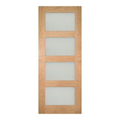Coventry Oak Prefinished Frosted Glazed Internal Door - All Sizes -