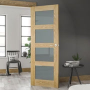 Coventry Oak Prefinished Frosted Glazed Internal Door - All Sizes -