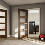 Coventry Walnut Prefinished Glazed Internal Fire Door FD30 - All Sizes -