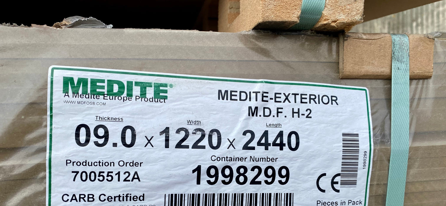 🎈Special Offer🎈 Medite Exterior Grade 9mm MDF 1220x2440 Full 8x4 Sheet! (66 sheets £825)