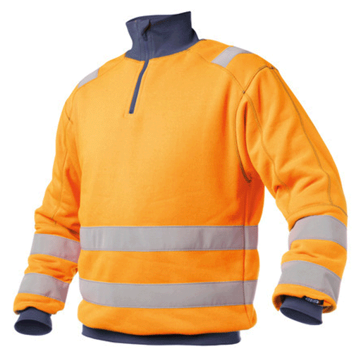 DASSY Denver 300376 1/4 Zip Hi-Vis Work Sweatshirt Various Colours - HI-VIS SWEATSHIRTS & HOODIES