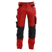 DASSY Dynax 200980 Stretch Kneepad Work Trousers Red/Black 49" Waist, 32" Leg - SALE TROUSERS