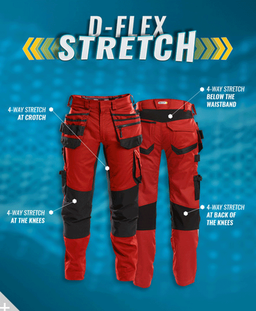 DASSY Flux 200975 Stretch Holster Pocket Kneepad Work Trousers Azure Blue - KNEE PAD TROUSERS