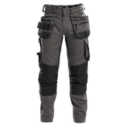 DASSY Flux 200975 Stretch Holster Pocket Kneepad Work Trousers Grey/Black - KNEE PAD TROUSERS