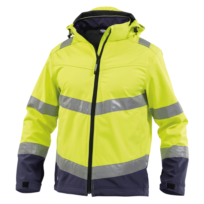 DASSY Malaga 300329 Hi-Vis Softshell Work Jacket Various Colours - HI-VIS JACKETS & COATS
