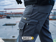 DASSY Oxford 200444 Kneepad Holster Pocket Work Trousers Grey - KNEE PAD TROUSERS