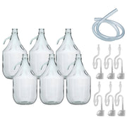Glass Demijohn 5L 6 Pack Plain With Airlock, Bung & Tube - Arts & Entertainment > Hobbies & Creative Arts > Homebrewing & Winemaking Supplies Costwise Home Brewing