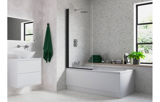 Single Straight Bath Screen - Black -