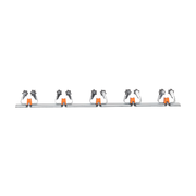 Wall Mount Tool Holder Rail - Roller Grip Design (5 Handles) - Garden tools & Accesories