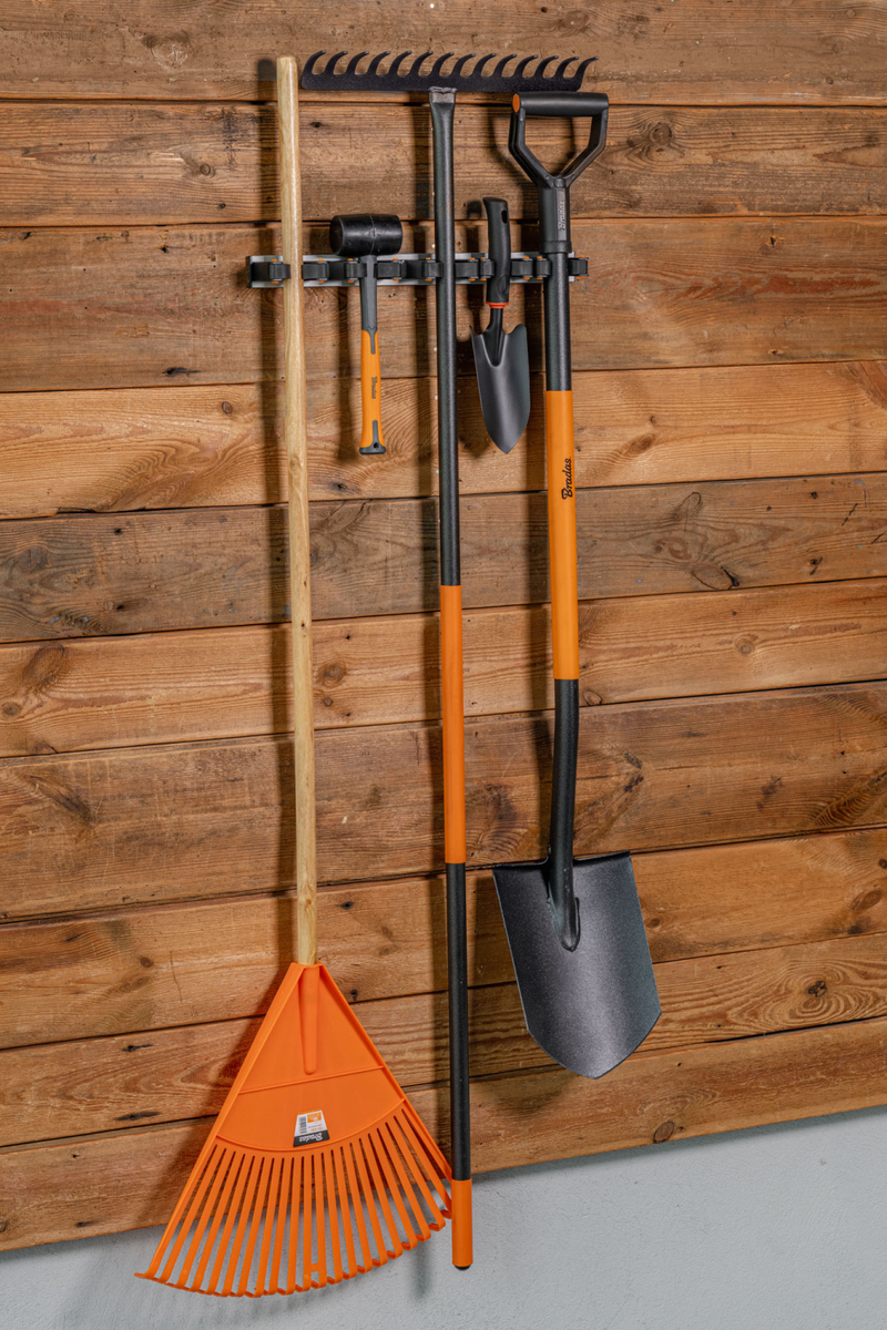 Wall Mount Tool Holder Rail - Gripper Design (3 Handles) - Garden tools & Accesories