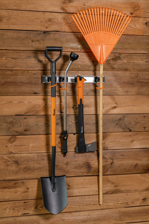 Wall Mount Tool Rack Rail with 3 x S Hanging Hooks - Garden tools & Accesories