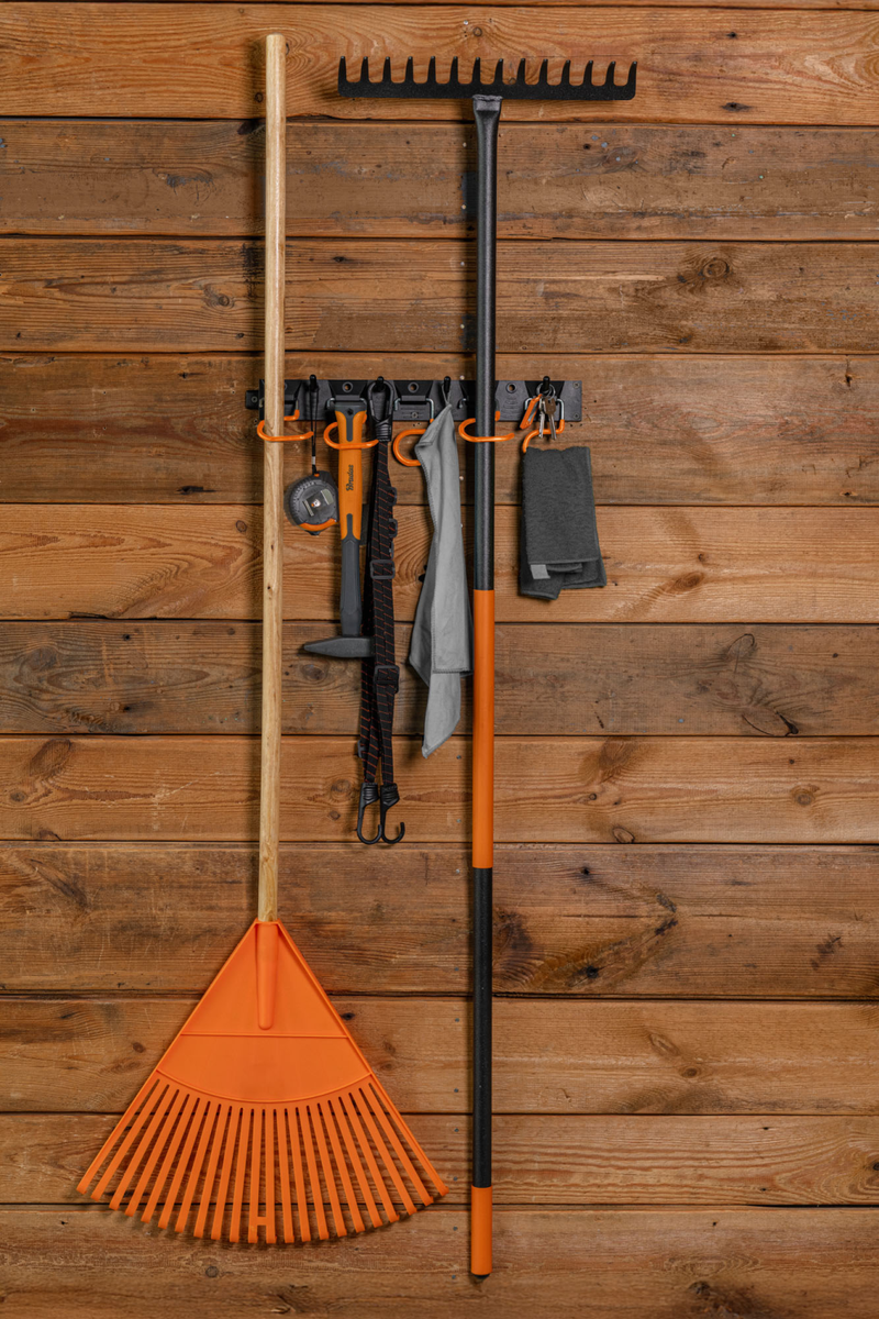 Tool Rail with Adjustable Peg Hooks and S Hanging Hooks - Garden tools & Accesories