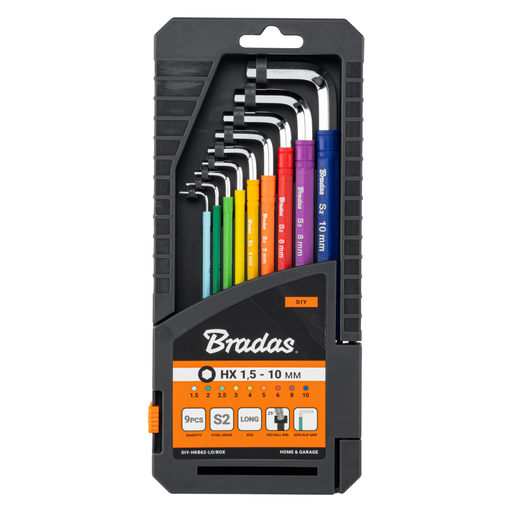 Set of Allen Keys with Ball End HX, Long, 1.5mm – 10mm (9 pcs) - Hardware > Tools > Tool Keys Garden tools & Accesories