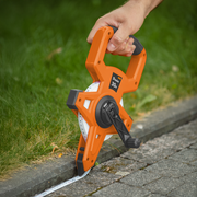 Fibreglass Coiled Tape Measure with Handle, 15mm Wide, Black/Orange (30m-100m) - Hardware > Tools > Measuring Tools & Sensors > Tape Measures Garden tools & Accesories