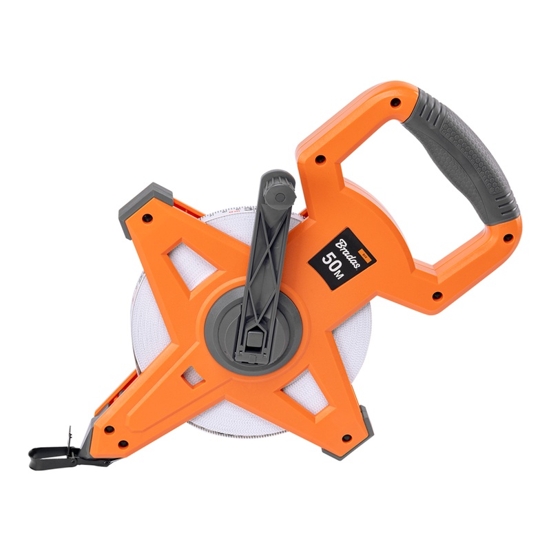 Fibreglass Coiled Tape Measure with Handle, 15mm Wide, Black/Orange (30m-100m) - Hardware > Tools > Measuring Tools & Sensors > Tape Measures Garden tools & Accesories