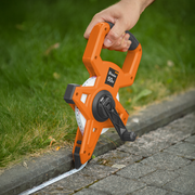 Fibreglass Coiled Tape Measure with Handle, 15mm Wide, Black/Orange (30m-100m) - Hardware > Tools > Measuring Tools & Sensors > Tape Measures Garden tools & Accesories