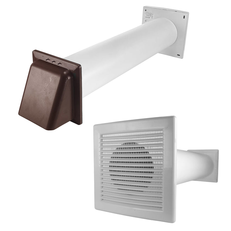 Through Wall Ventilation Kit DL0163 Louvre Vent with Brown External Vent - OTHER