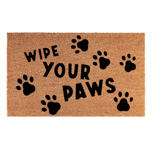 Doormat 60cm x 40cm - 'Wipe Your Paws' (D2) - Absorbent Coir Mat for Indoor/Outdoor - Home & Garden > Decor > Door Mats Garden watering