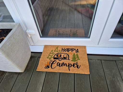Doormat 60cm x 40cm - 'Happy Camper' - Absorbent Coir Mat for Indoor/Outdoor - Home & Garden > Decor > Door Mats Garden watering