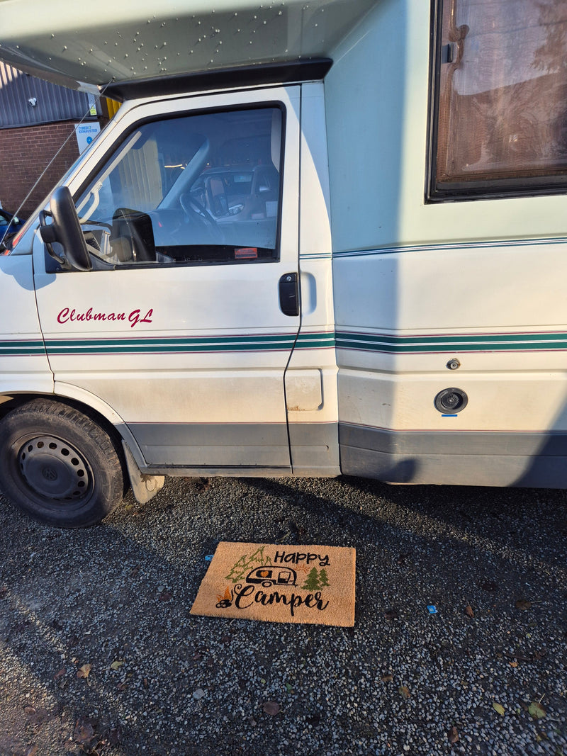 Doormat 60cm x 40cm - 'Happy Camper' - Absorbent Coir Mat for Indoor/Outdoor - Home & Garden > Decor > Door Mats Garden watering