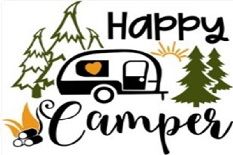 Doormat 60cm x 40cm - 'Happy Camper' - Absorbent Coir Mat for Indoor/Outdoor - Home & Garden > Decor > Door Mats Garden watering