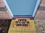 Doormat 60cm x 40cm - 'Enter At Your Own Risk' - Absorbent Coir Mat for Indoor/Outdoor - Home & Garden > Decor > Door Mats Garden watering