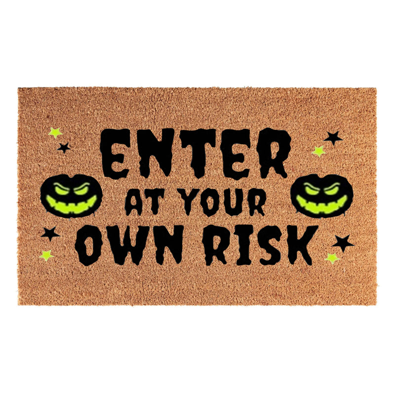 Doormat 60cm x 40cm - 'Enter At Your Own Risk' - Absorbent Coir Mat for Indoor/Outdoor - Home & Garden > Decor > Door Mats Garden watering