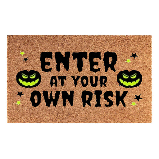 Doormat 60cm x 40cm - 'Enter At Your Own Risk' - Absorbent Coir Mat for Indoor/Outdoor - Home & Garden > Decor > Door Mats Garden watering
