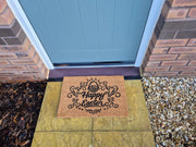 Doormat 60cm x 40cm - 'Happy Easter' - Absorbent Coir Mat for Indoor/Outdoor - Home & Garden > Decor > Door Mats Garden watering