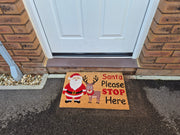 Doormat 60cm x 40cm - 'Santa Please Stop Here' - Absorbent Coir Mat for Indoor/Outdoor - Home & Garden > Decor > Door Mats Garden watering