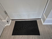 Rubber Doormat 60cm x 40cm - 'Welcome' (Small Flowers) - Absorbent Coir Mat for Indoor/Outdoor - Home & Garden > Decor > Door Mats Garden watering