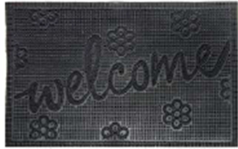 Rubber Doormat 60cm x 40cm - 'Welcome' (Small Flowers) - Absorbent Coir Mat for Indoor/Outdoor - Home & Garden > Decor > Door Mats Garden watering