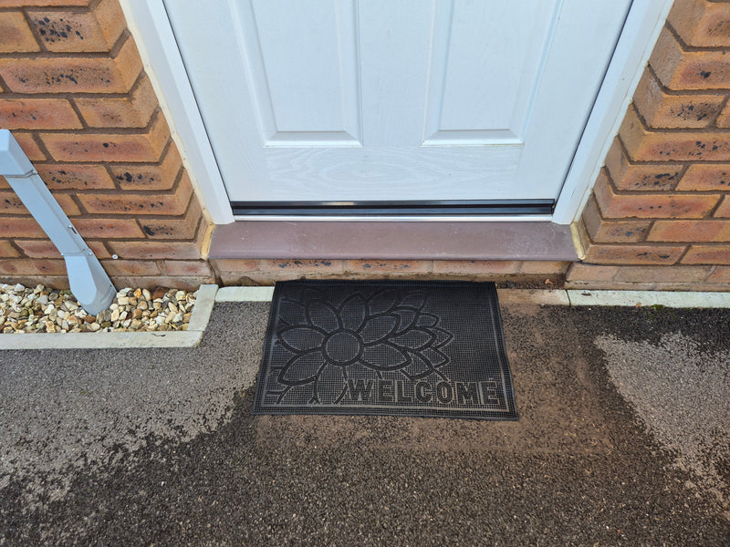 Rubber Doormat 60cm x 40cm - 'Welcome' (Flower) - Absorbent Coir Mat for Indoor/Outdoor - Home & Garden > Decor > Door Mats Garden watering