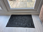 Rubber Doormat 60cm x 40cm - 'Welcome' (Flower) - Absorbent Coir Mat for Indoor/Outdoor - Home & Garden > Decor > Door Mats Garden watering