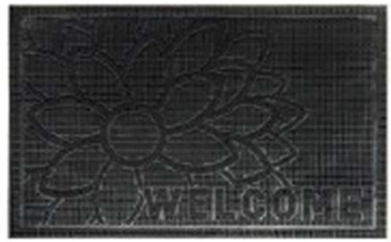 Rubber Doormat 60cm x 40cm - 'Welcome' (Flower) - Absorbent Coir Mat for Indoor/Outdoor - Home & Garden > Decor > Door Mats Garden watering