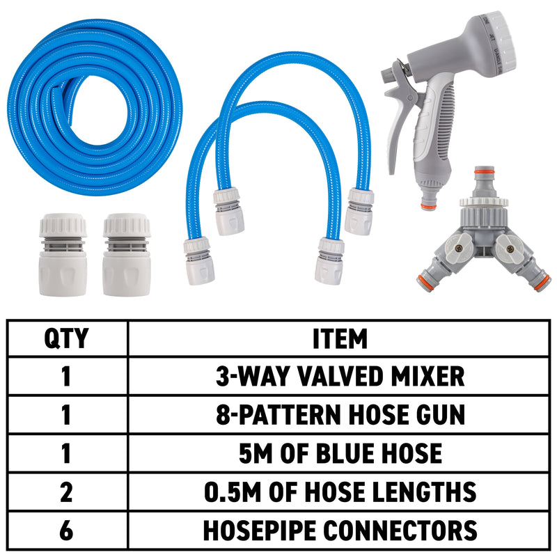 Dog Shower Mix Hot/Cold Water with Valves Blue - Animals & Pet Supplies > Pet Supplies