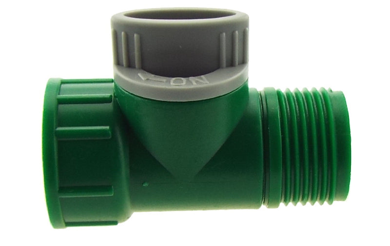 Tap Adapter with Valve 3/4" BSPM-F Green/Grey - Home & Garden > Lawn & Garden