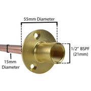 Polished Brass 13mm Barb Tap STANDARD Connection Kit x2 - Garden watering