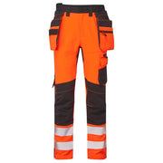 Portwest DX454 DX4 Hi-Vis Holster Pocket Craft 4-Way Stretch Trousers - HI-VIS TROUSERS