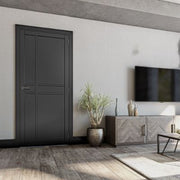 Dalston Black Prefinished Internal Door - All Sizes -