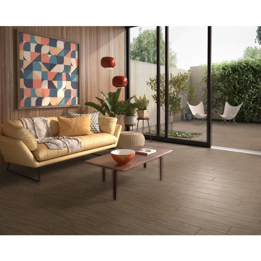Line Wood Dark Beige (5 per Box) - Tiles