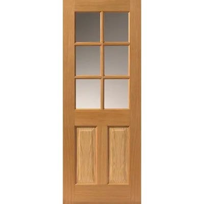 Dean Oak Pre Finished Glazed Internal Door - All Sizes - Doors